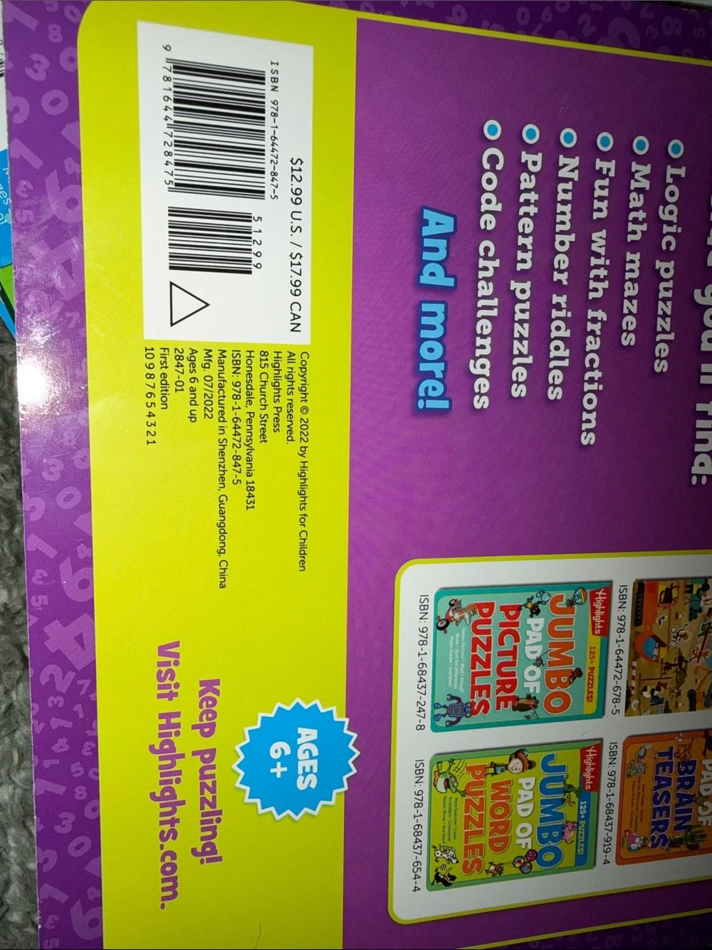 2 Jumbo Highlights Puzzle Books! Crayola Colored Pencils 12-Pack - Multicolor